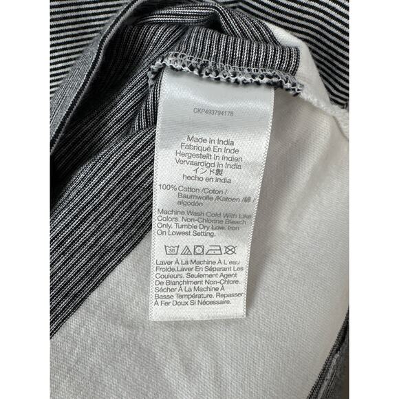 Madewell NWT Women’s Black White Striped Easy Crewneck Long Sleeve Top size XS - Picture 5 of 9